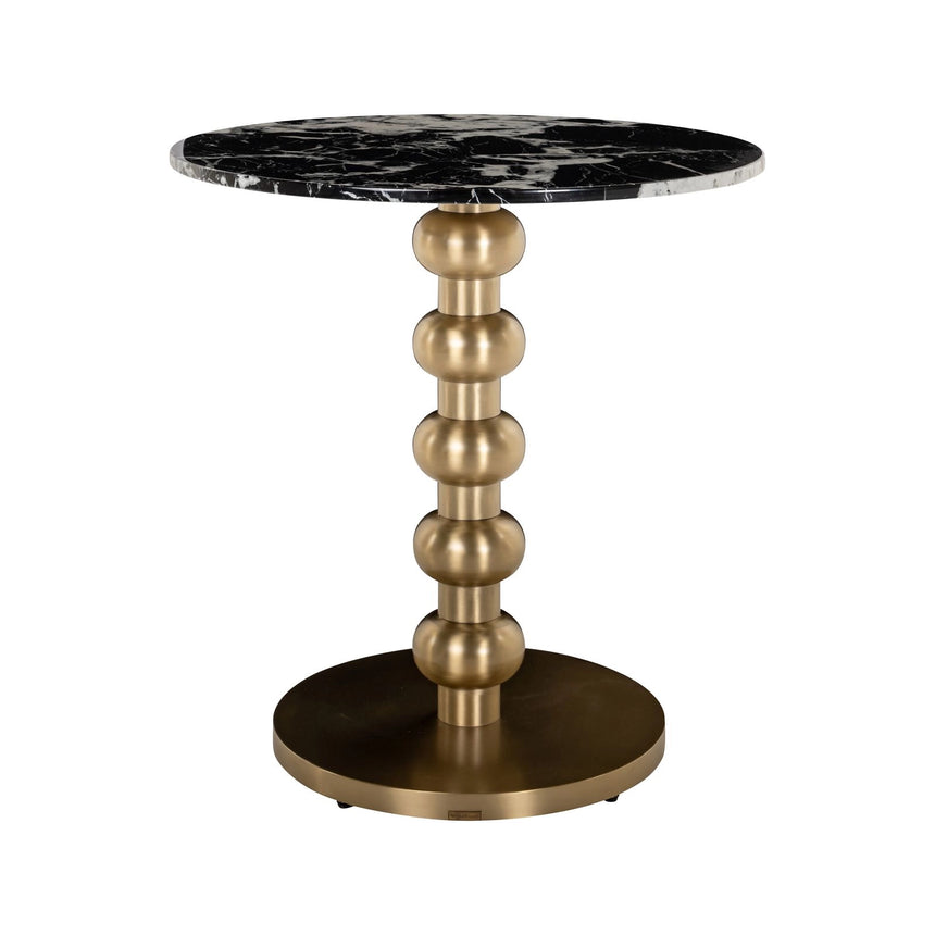 Bistrotisch Witlox aus Edelstahl und Marmorimitat in schwarz/gold, 75x75x76 cm von Richmond Interiors – Bild 1