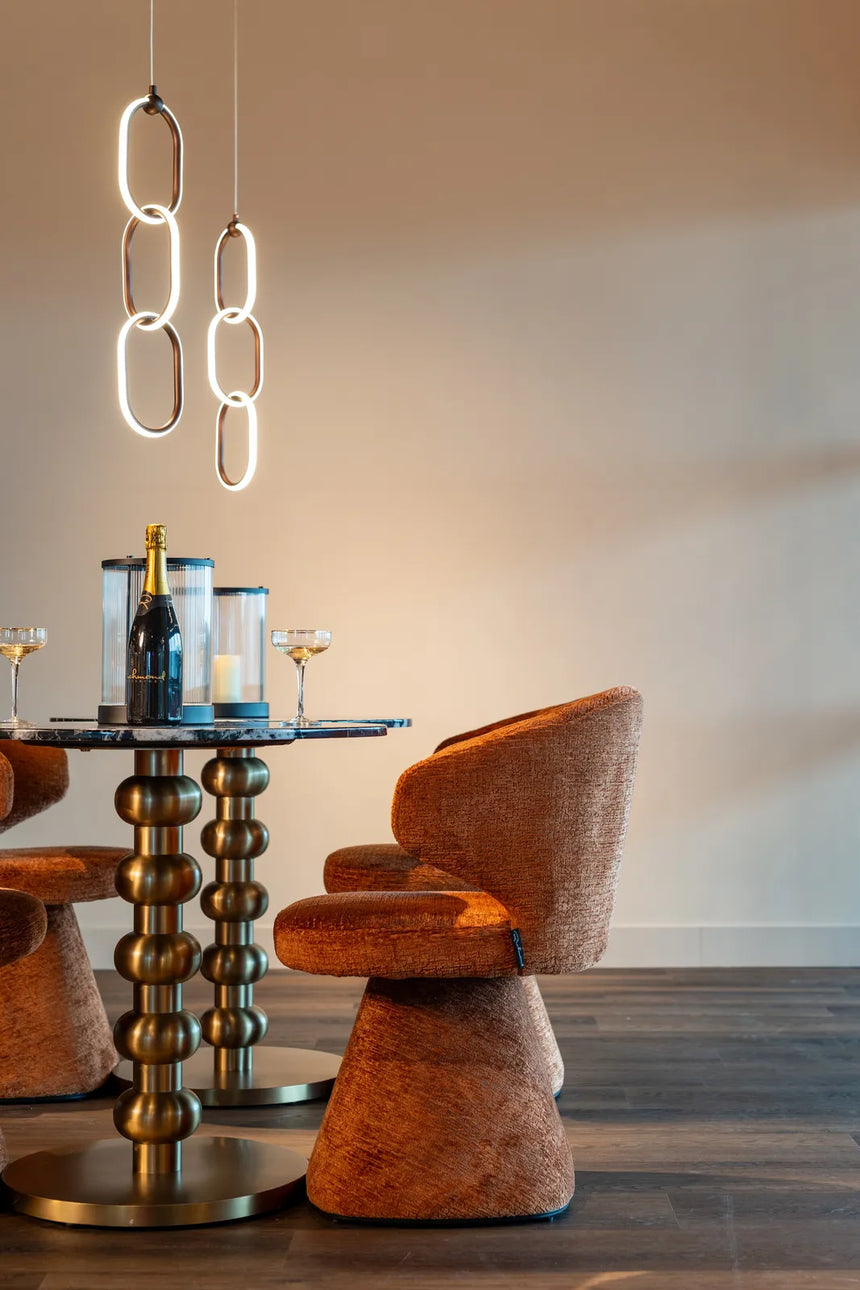 Bistrotisch Witlox aus Edelstahl und Marmorimitat in schwarz/gold, 75x75x76 cm von Richmond Interiors – Bild 8