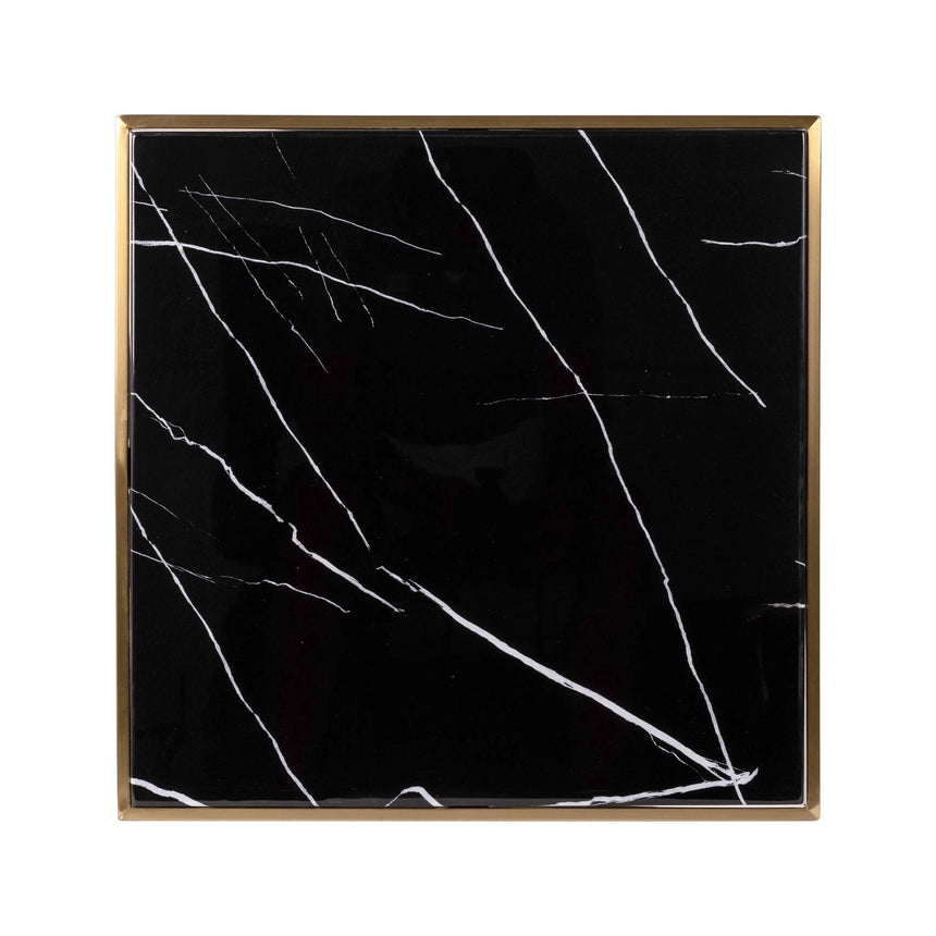 Bistrotisch Zenza mit Marmorimitat in schwarz/gold, 50x50x76 cm von Richmond Interiors – Bild 3
