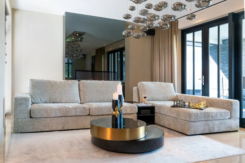 Couchtisch Alexander Jones (Slice) in schwarz/gold, 112x112x35 cm von Richmond Interiors – Produktbild 5
