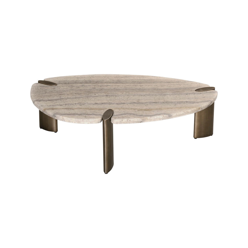 Couchtisch Arcadia aus Eisen und Travertin in grau, 120x75x36 cm von Richmond Interiors – Bild 4