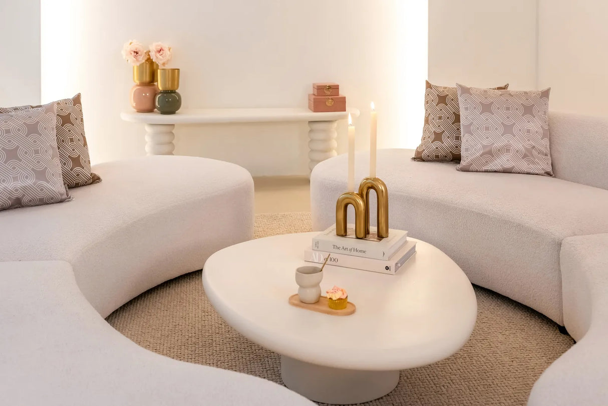 Couchtisch Bloomstone in weiß, 110x90x35 cm von Richmond Interiors – Produktbild 3