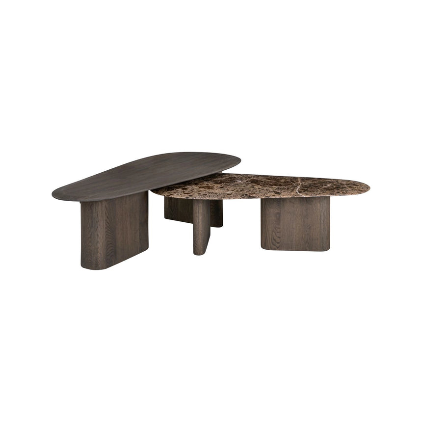 Couchtisch Castello aus Eichenholz und Emperador-Marmor in rauchanthrazit als 2er-Set von Richmond Interiors – Bild 5