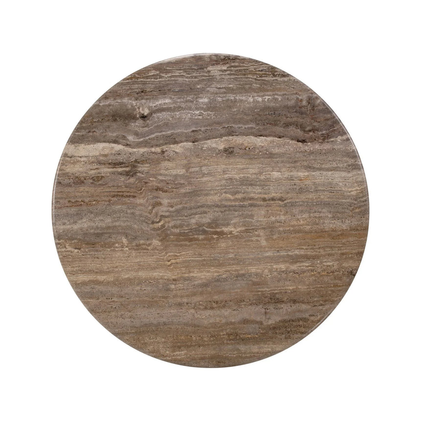 Couchtisch Chainey aus Travertin und Mangoholz in aschbraun, 110x110x35 cm von Richmond Interiors – Bild 3