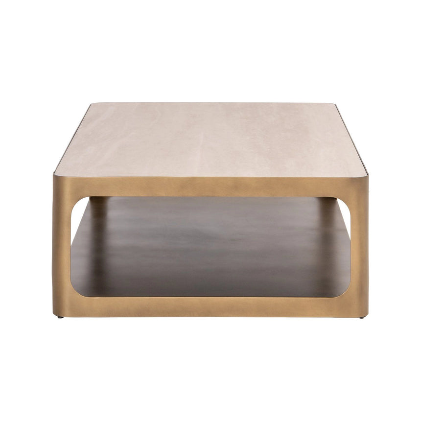 Couchtisch Claridge mit Glas in beige, 130x80x35 cm von Richmond Interiors – Produktbild 4