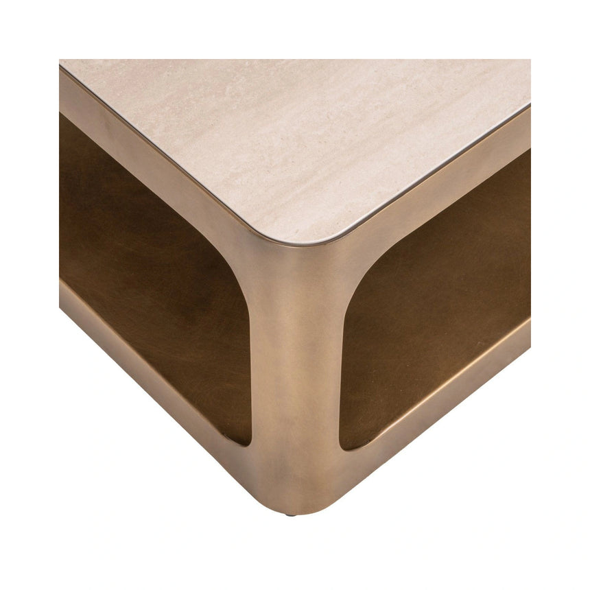 Couchtisch Claridge mit Glas in beige, 130x80x35 cm von Richmond Interiors – Produktbild 6