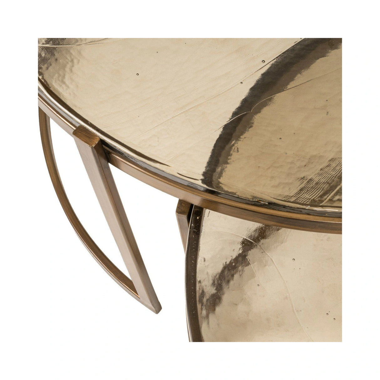 Couchtisch Cleo mit Glas in gold 2er-Set, 82x82x45,5 cm von Richmond Interiors – Produktbild 6