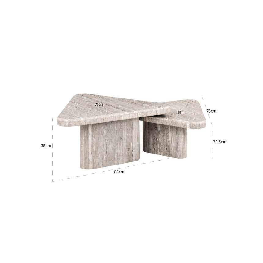 Couchtisch Dwayne aus Morchana-Marmor in beige 2er-Set von Richmond Interiors – Bild 4