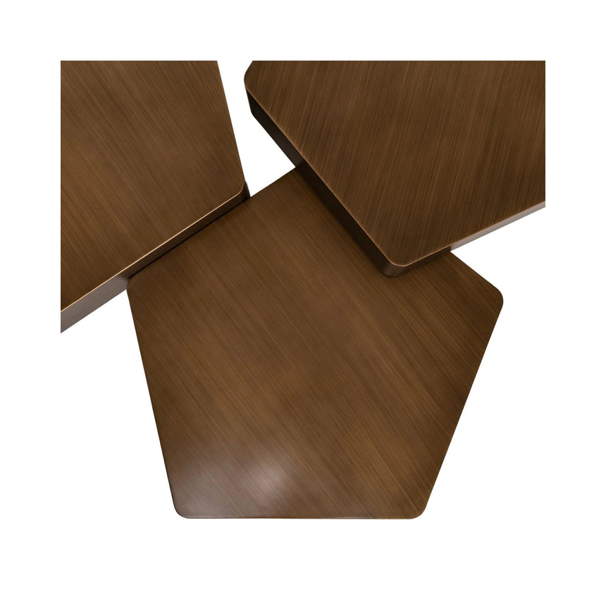 Couchtisch Hexa aus Eisen in brushed gold als 3er-Set von Richmond Interiors – Bild 8