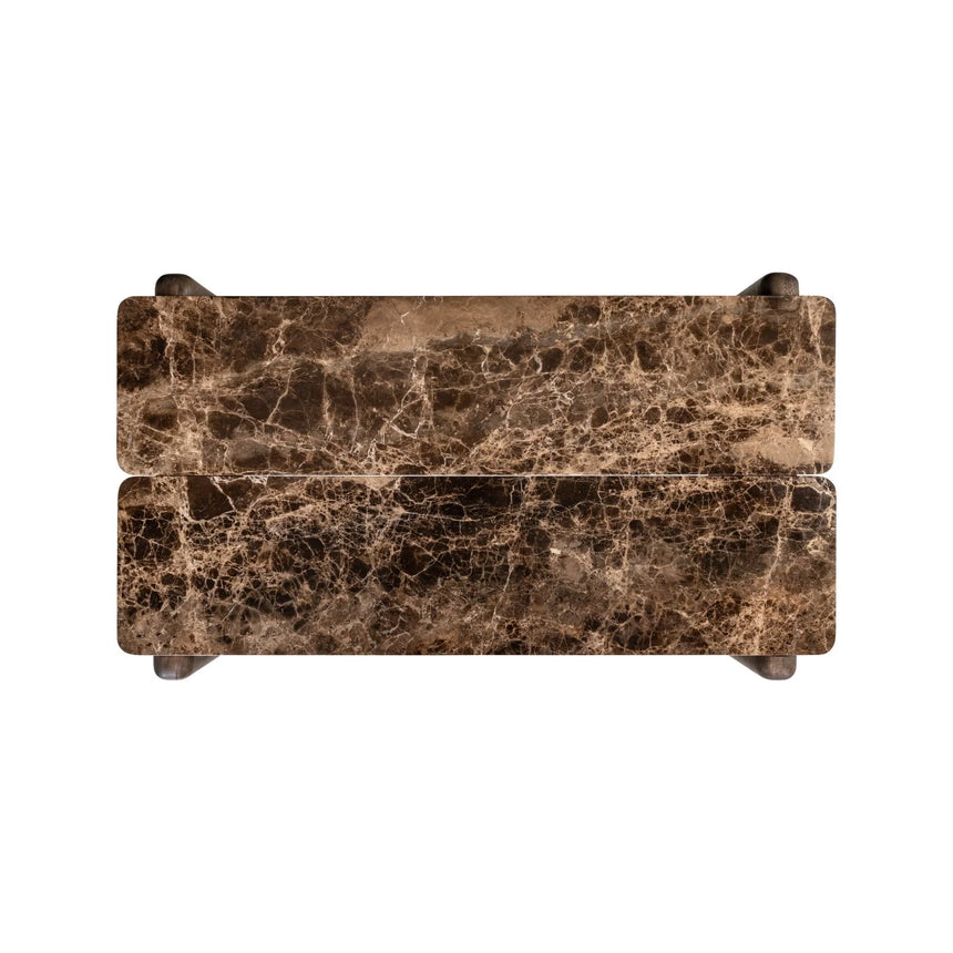 Couchtisch Lagrasse mit Emperador-Marmor in dunkelbraun, 120x70x30 cm von Richmond Interiors – Bild 4