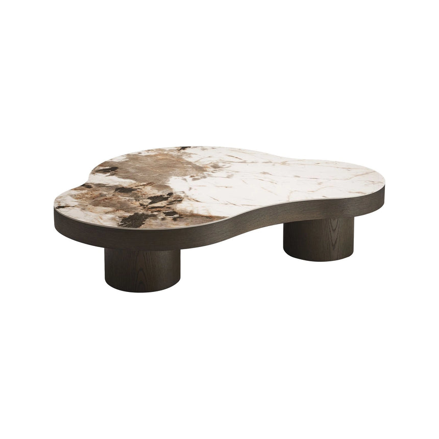 Couchtisch Langford mit Eichenfurnier und Keramik in braun, 140x100x32 cm von Richmond Interiors – Bild 1