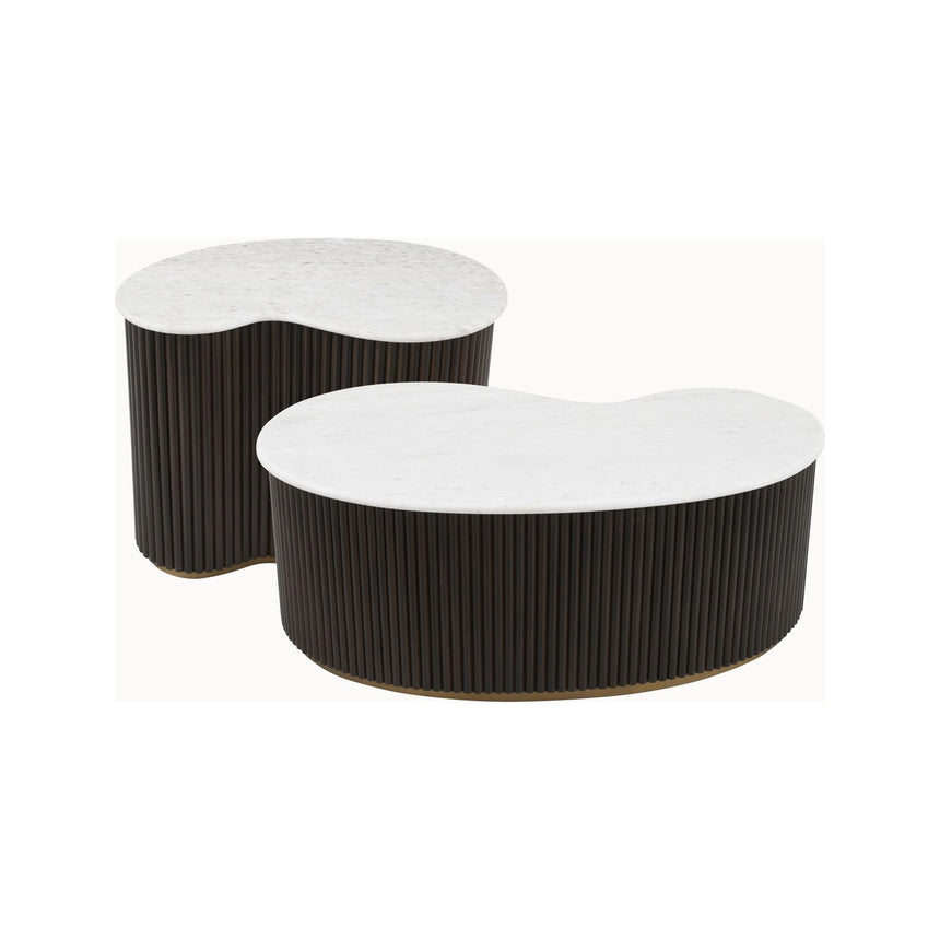 Couchtisch Mayfield aus Morchana-Marmor in weiß/braun, 104x58x37 cm von Richmond Interiors – Produktbild 2