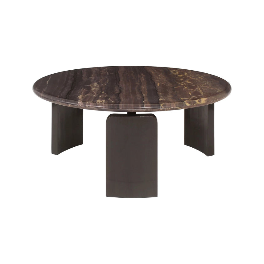 Couchtisch Menton im 2er-Set mit Wonder Katni-Marmor in burgunderrot, 90x90x38 cm von Richmond Interiors – Bild 2