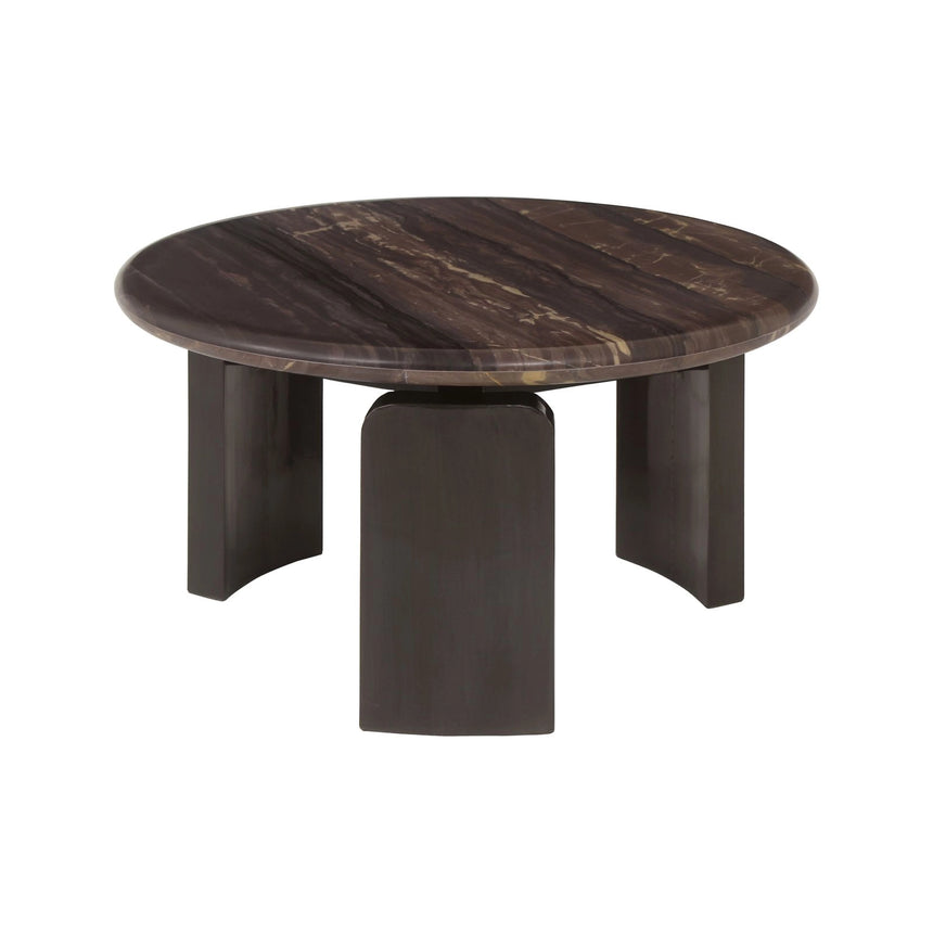Couchtisch Menton im 2er-Set mit Wonder Katni-Marmor in burgunderrot, 90x90x38 cm von Richmond Interiors – Bild 3