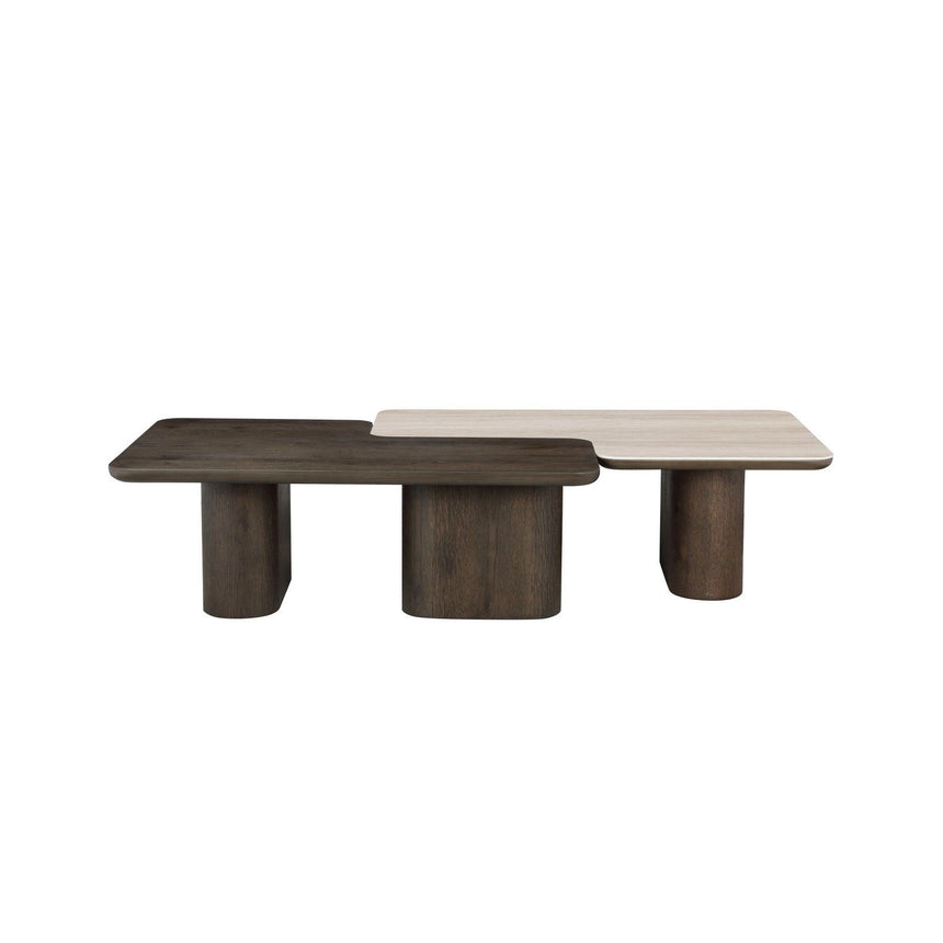 Couchtisch Nando aus Eichenfurnier in braun 2er-Set von Richmond Interiors – Produktbild 1
