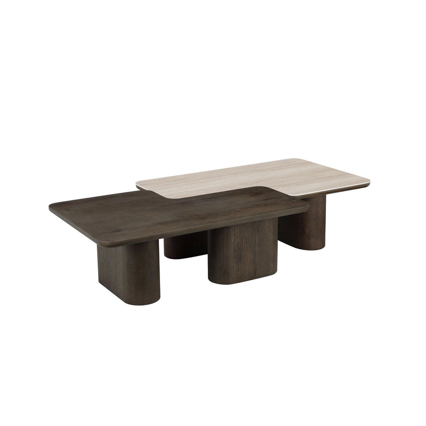 Couchtisch Nando aus Eichenfurnier in braun 2er-Set von Richmond Interiors – Produktbild 2