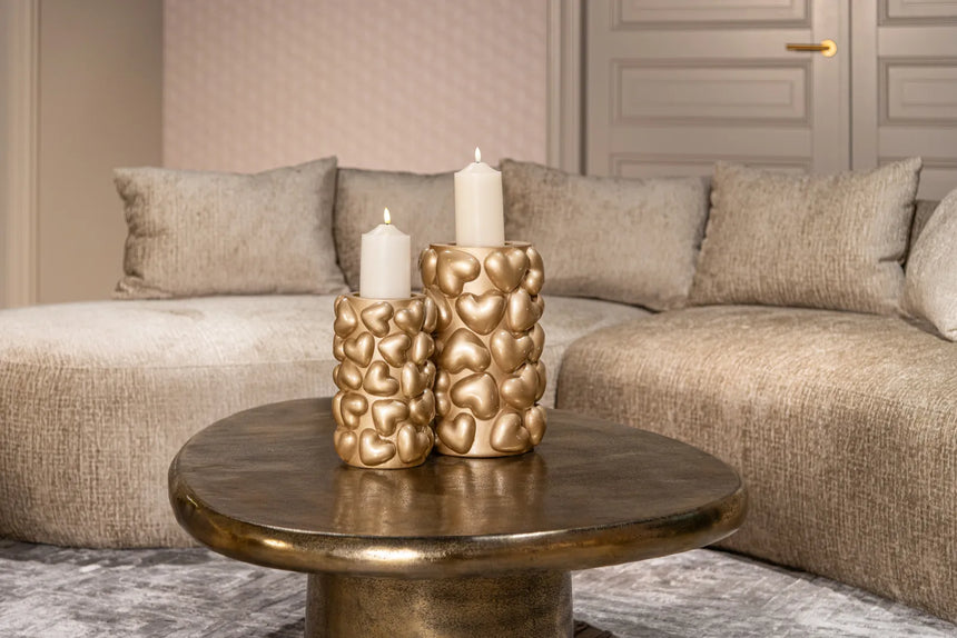 Couchtisch Pulitzer aus Aluminium und Messing in brushed gold, 106x82x35 cm von Richmond Interiors – Bild 6