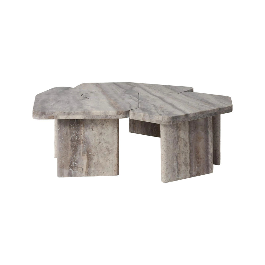 Couchtisch Westin im 3er-Set aus Travertin in grau, 110x110x35 cm von Richmond Interiors – Bild 2