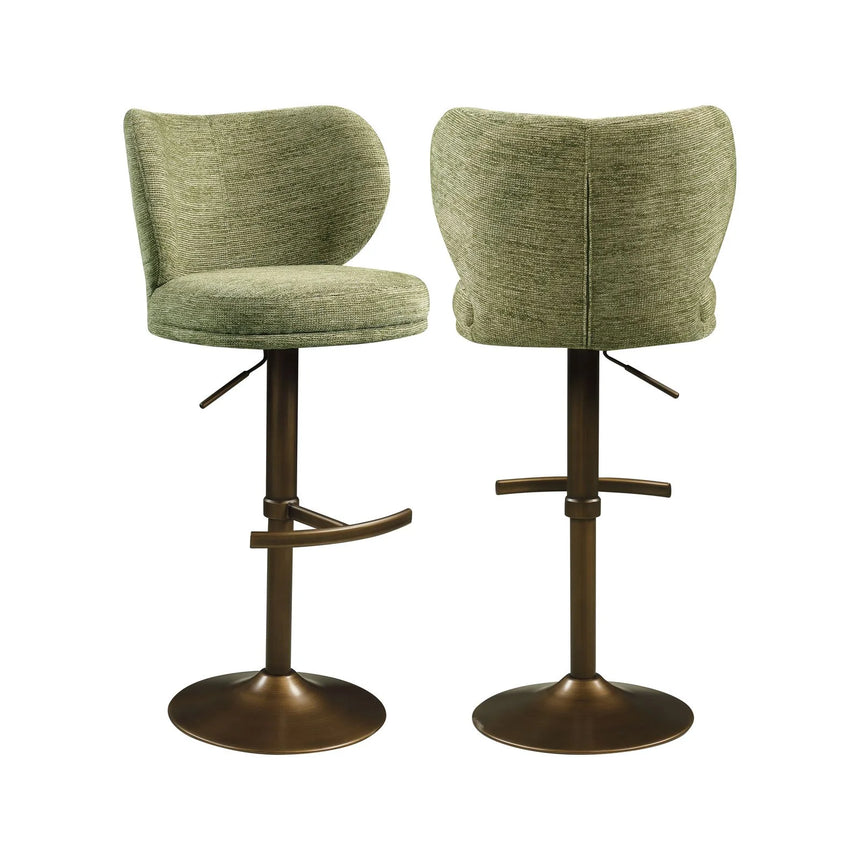 Drehbarer Barhocker Amely in pistache softweave, 55x57x116 cm von Richmond Interiors – Bild 1