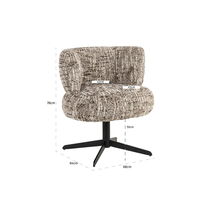 Drehbarer Essstuhl Alexis in brown omara von Richmond Interiors – Bild 7