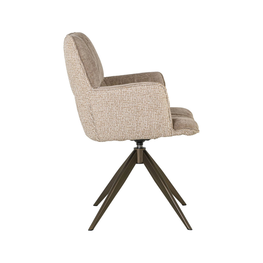 Drehbarer Essstuhl Chase in cream blockweave von Richmond Interiors – Bild 4
