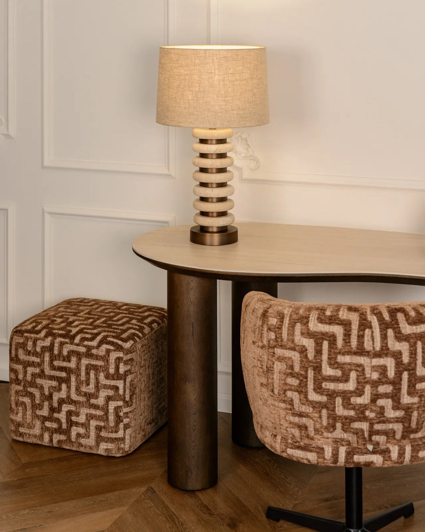 Drehbarer Essstuhl Dinan mit flammhemmendem Bezug in brown labyrinth, 65x68x80 cm von Richmond Interiors – Bild 8