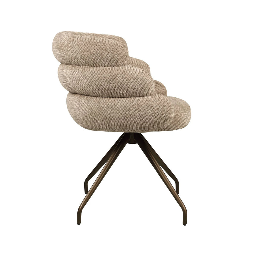 Drehbarer Essstuhl Kayla in mocca boldweave, 62x62x81 cm von Richmond Interiors – Bild 4