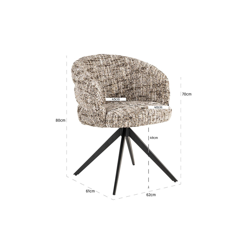 Drehbarer Essstuhl Serenity flammhemmend in brown omara von Richmond Interiors – Bild 6