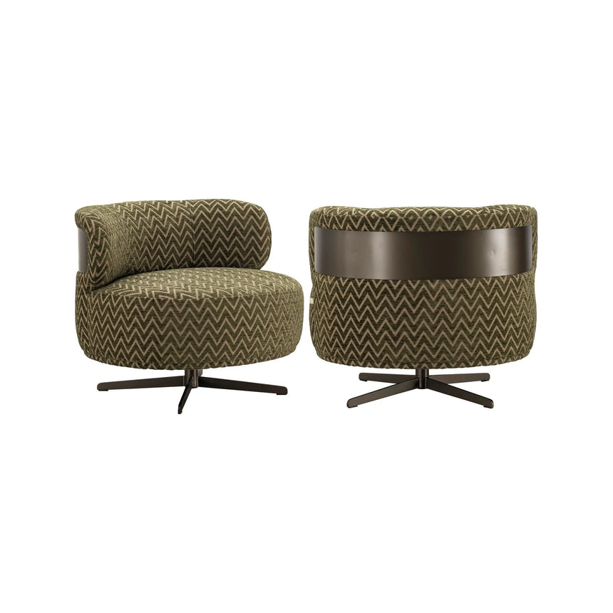 Drehbarer Sessel Lauren in moss chevron, 79x74x68 cm von Richmond Interiors – Bild 1