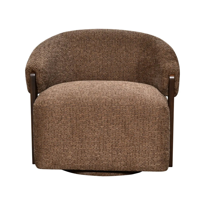 Drehbarer Sessel Marina mit flammhemmendem Bezug in brown blockweave, 86x81x76 cm von Richmond Interiors – Bild 3