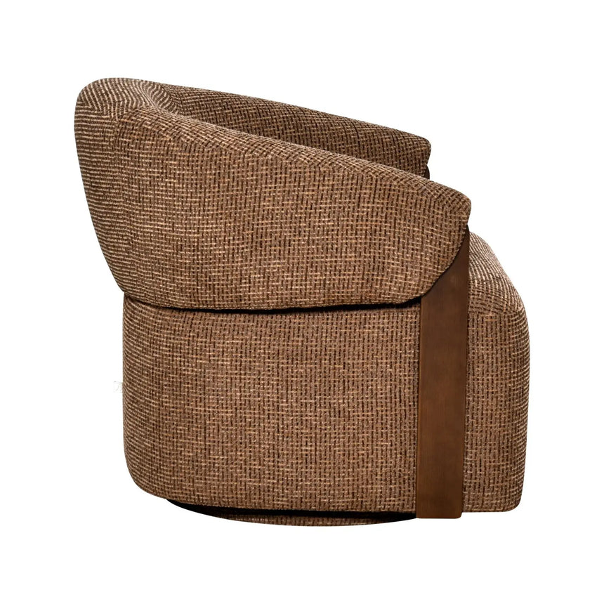 Drehbarer Sessel Marina mit flammhemmendem Bezug in brown blockweave, 86x81x76 cm von Richmond Interiors – Bild 4