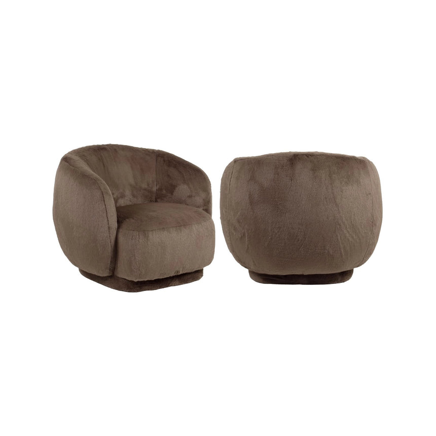 Drehbarer Sessel Negreslo in brown fluffy, 92x88x74 cm von Richmond Interiors – Bild 1