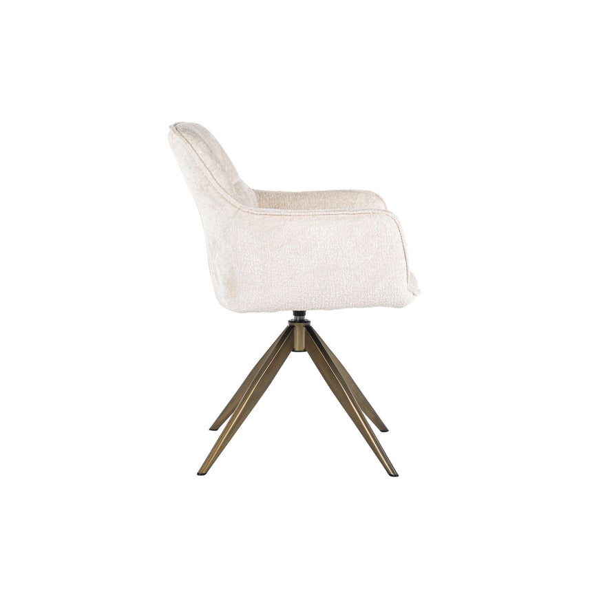 Essstuhl Aline mit Drehfunktion und flammhemmendem Bezug in white chenille, 59x61x82 cm von Richmond Interiors – Bild 4