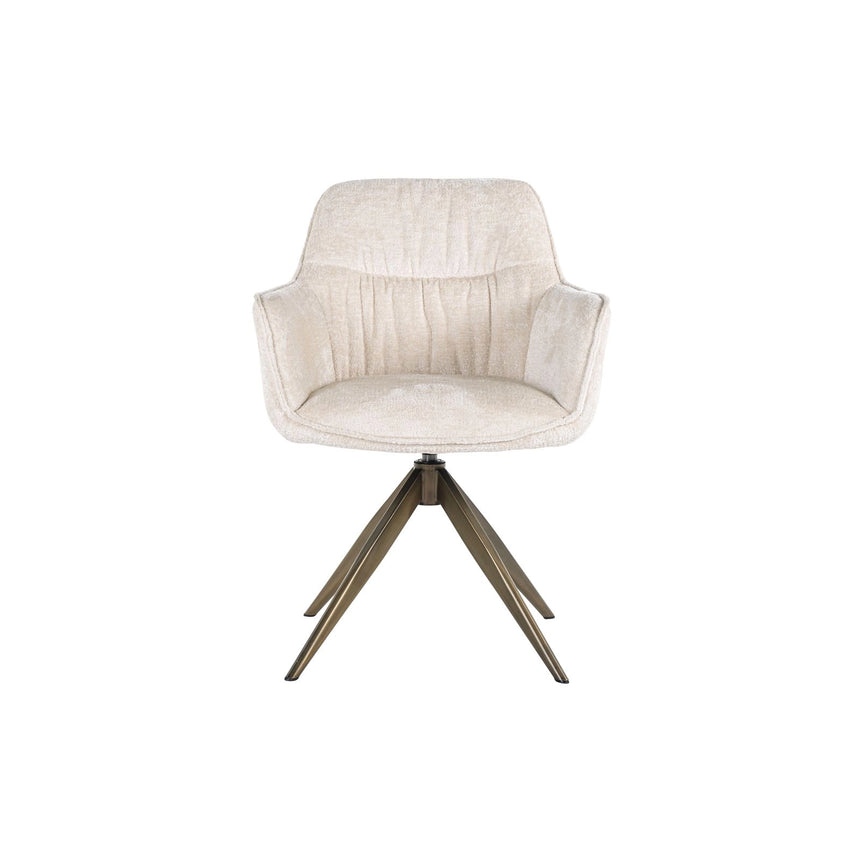 Essstuhl Aline mit Drehfunktion und flammhemmendem Bezug in white chenille, 59x61x82 cm von Richmond Interiors – Bild 6
