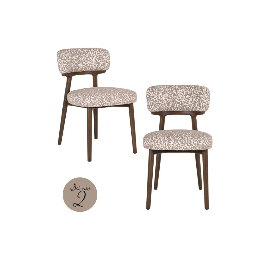 Essstuhl Basker im 2er-Set in natural geo von Richmond Interiors – Bild 1