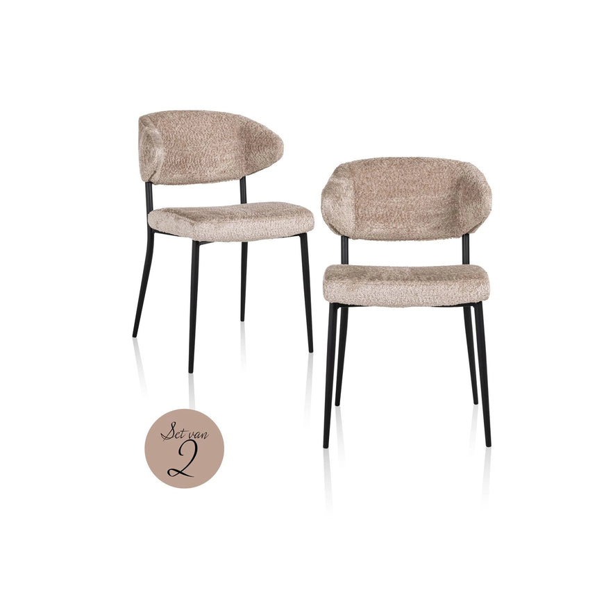 Essstuhl Bea in sheep natural als 2er-Set, 52x57x82 cm von Richmond Interiors – Bild 1