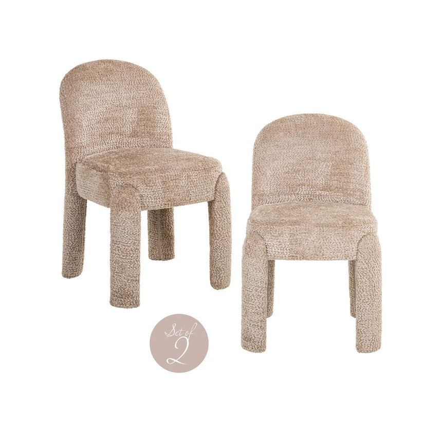 Essstuhl Brandi in lovely beige als 2er-Set, 51x60x85 cm von Richmond Interiors – Bild 1