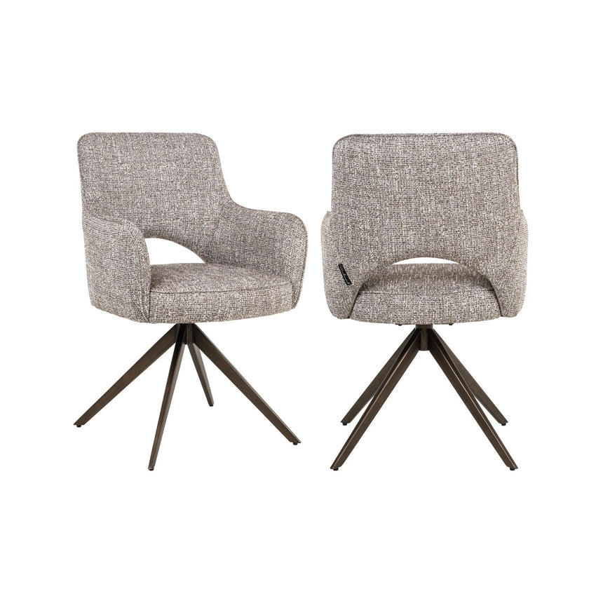 Essstuhl Ginerva mit Drehfunktion in earth tweed, 59x64x90 cm von Richmond Interiors – Bild 1