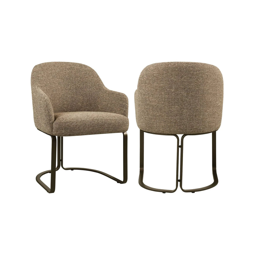 Essstuhl Hadley mit flammhemmendem Bezug in brown tweed, 60x60x81 cm von Richmond Interiors – Bild 1