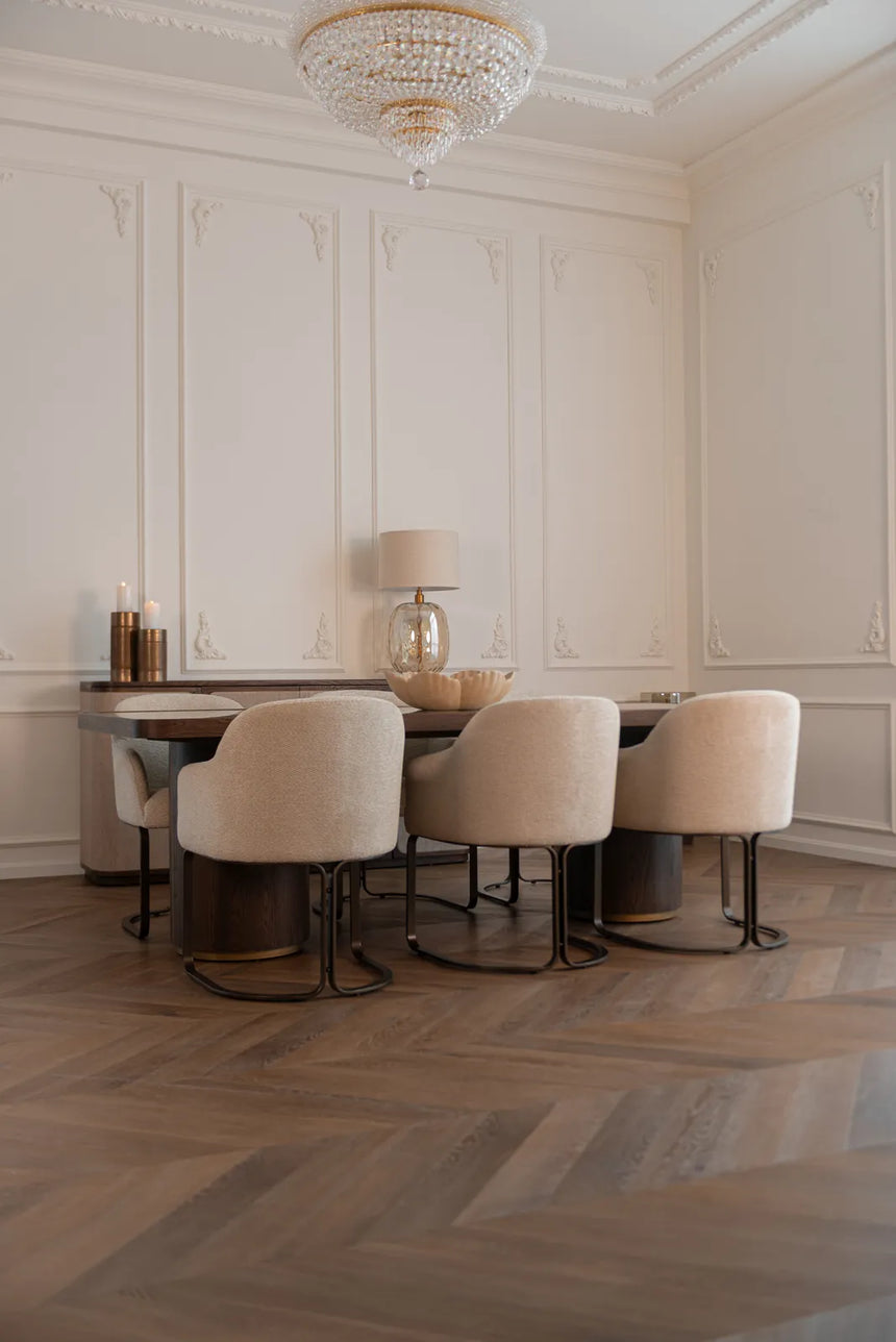Essstuhl Hadley mit flammhemmendem Bezug in natural boldweave, 60x60x81 cm von Richmond Interiors – Bild 2