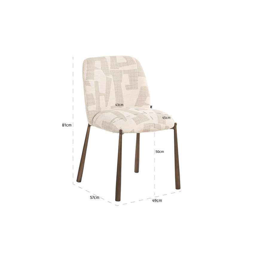 Essstuhl Lana in beige graffic als 2er-Set von Richmond Interiors – Bild 7