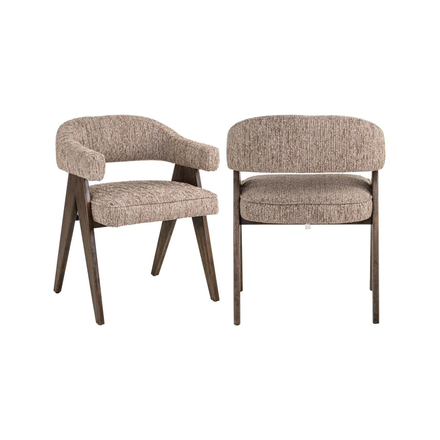Essstuhl Mori mit flammhemmendem Bezug in mocca linear, 63x59x79 cm von Richmond Interiors – Bild 1
