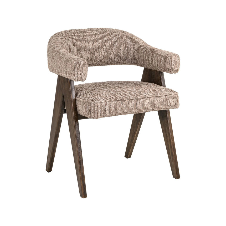 Essstuhl Mori mit flammhemmendem Bezug in mocca linear, 63x59x79 cm von Richmond Interiors – Bild 2