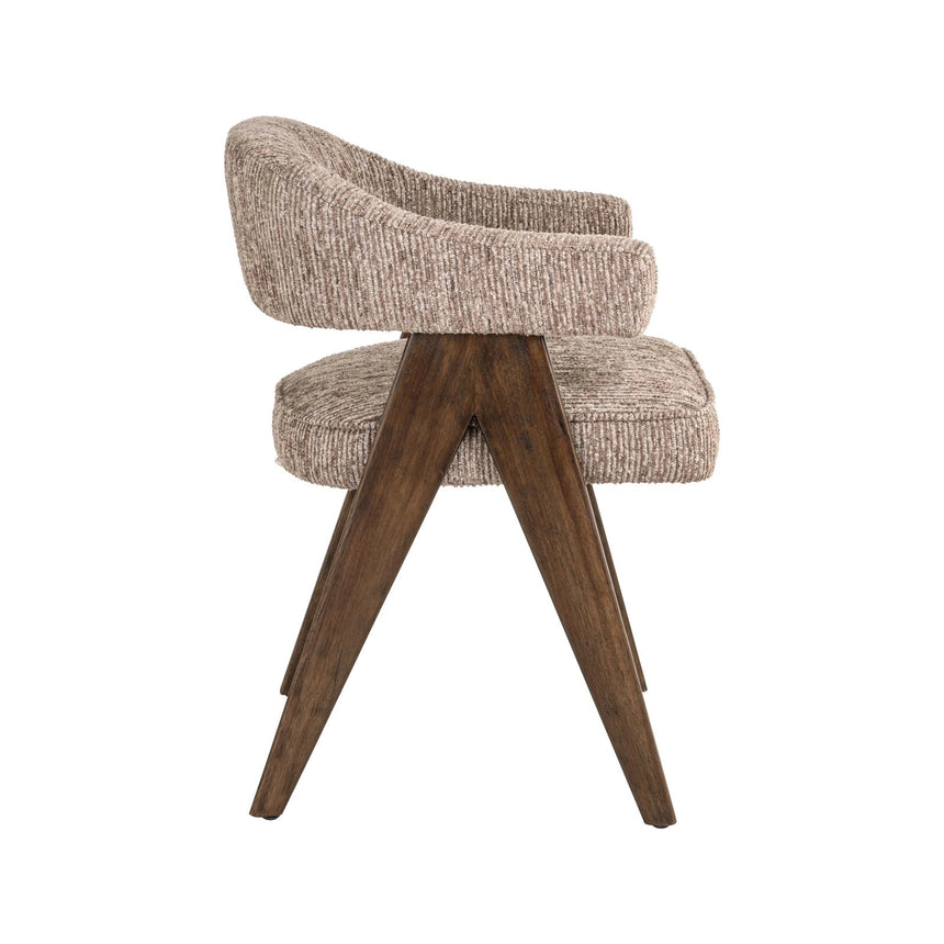 Essstuhl Mori mit flammhemmendem Bezug in mocca linear, 63x59x79 cm von Richmond Interiors – Bild 4