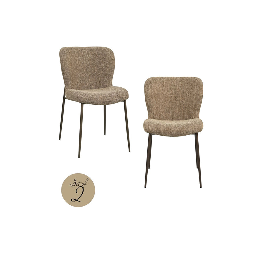 Essstuhl Odarby im 2er-Set mit flammhemmendem Bezug in brown tweed, 51x64x84 cm von Richmond Interiors – Bild 1