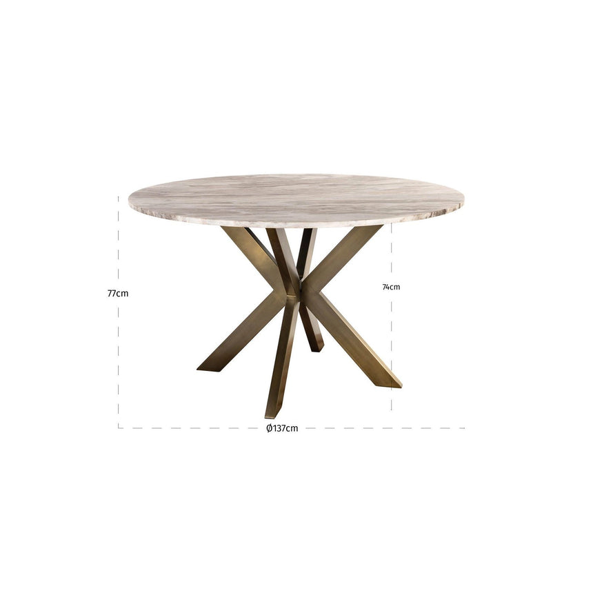 Esstisch Bottega aus Toronto-Marmor in Blush beige, 140x140x77 cm von Richmond Interiors – Produktbild 4