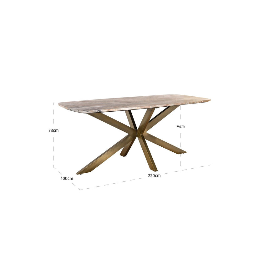 Esstisch Bottega aus Toronto-Marmor in Blush beige, 220x100x78 cm von Richmond Interiors – Produktbild 6