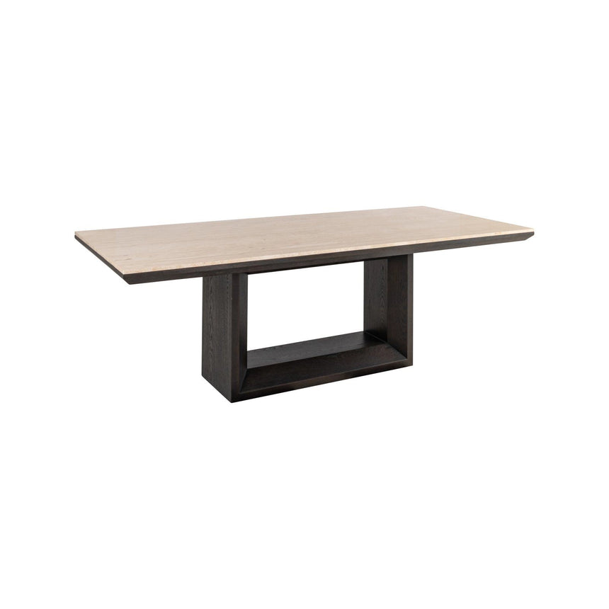 Esstisch Claremont aus Travertin und Eichenfurnier in beige, 230x100x76 cm von Richmond Interiors – Bild 1