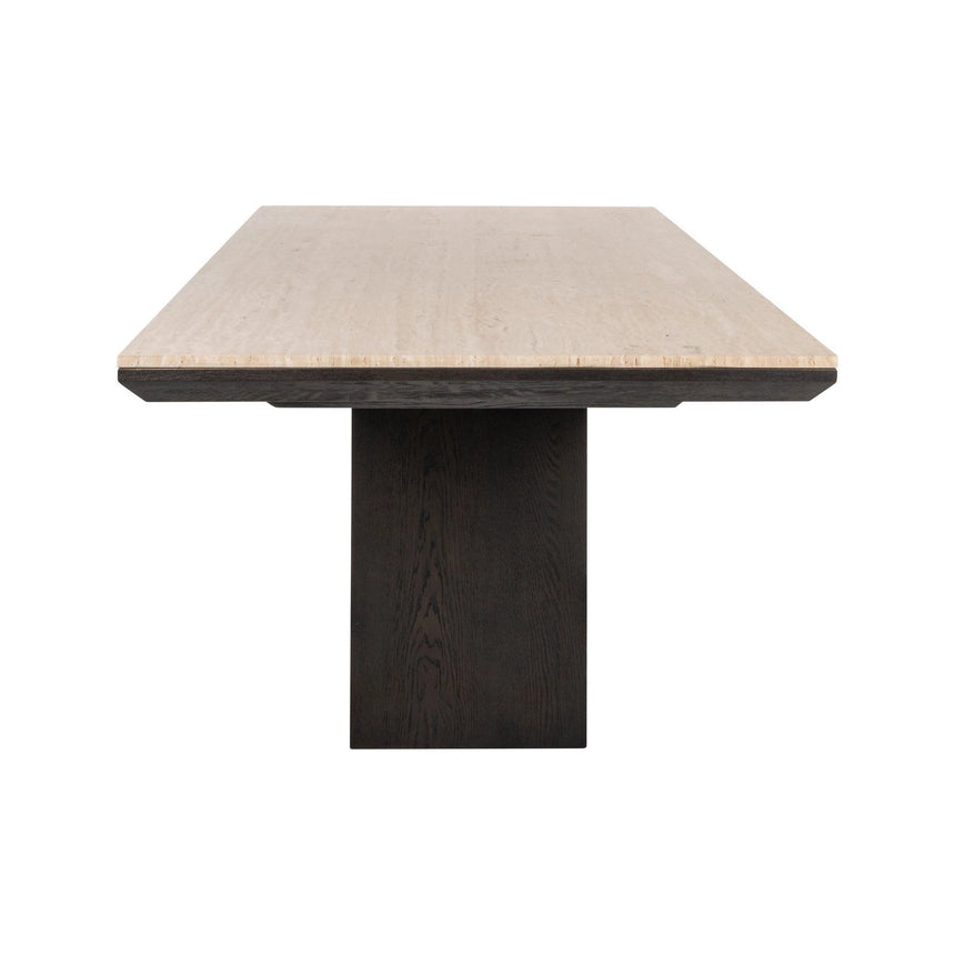 Esstisch Claremont aus Travertin und Eichenfurnier in beige, 230x100x76 cm von Richmond Interiors – Bild 3