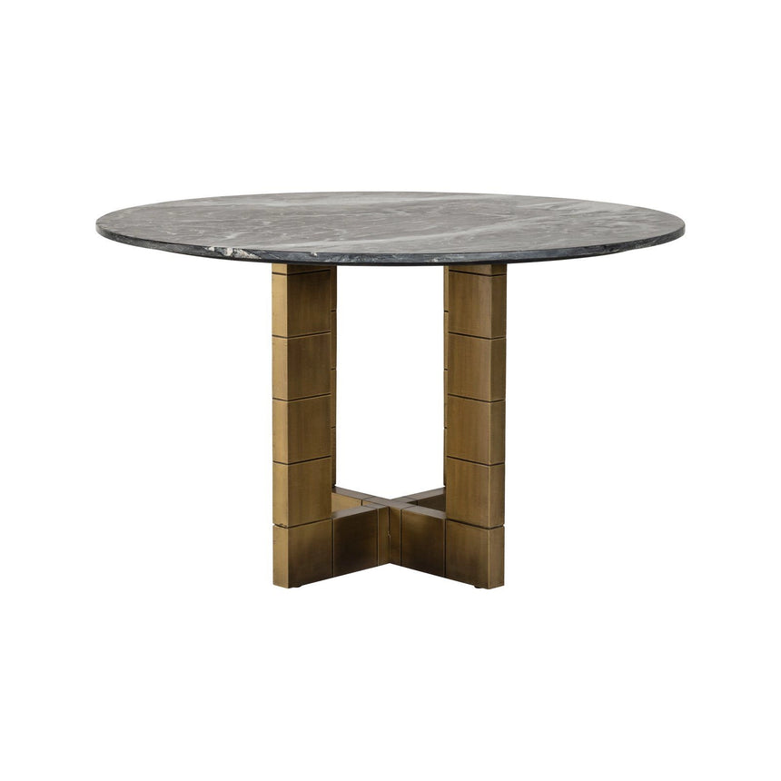 Esstisch Collada aus Marmor in schwarz/gold, 130x130x76 cm von Richmond Interiors – Produktbild 2